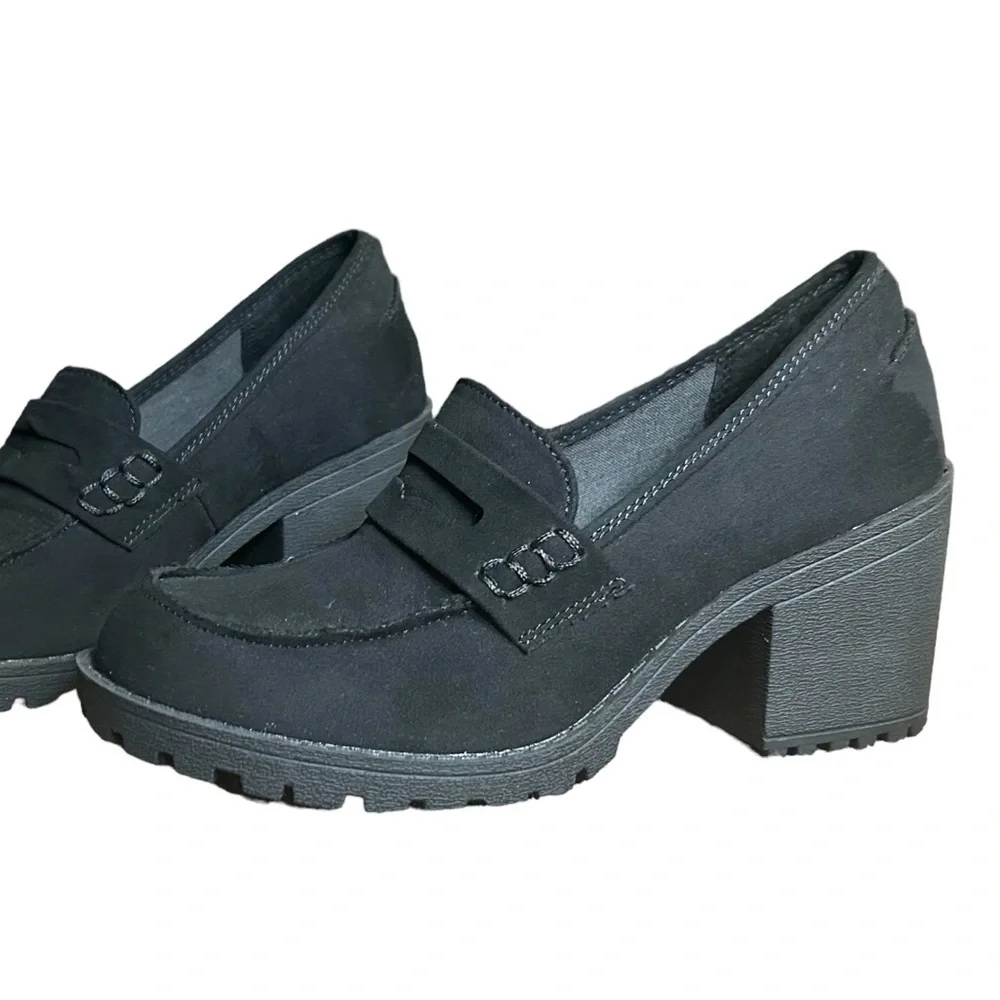 Sun + Stone Maycee Black Lug Sole Loafer Pumps Size 5